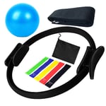 JATELLO Accessoires de yoga, 9 bandes élastiques d'exercice pour la maison, la gym, le pilates, le yoga – Cercle d'exercice pour brûler les graisses