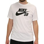 Nike Men SB Dri-Fit Skate T-Shirt - White/Black, Large