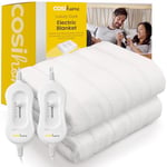 Cosi Home King Size Electric Blanket - Premium Heated Fitted Mattress Underblanket, Cover, Bed Warmer Pad - with Dual Controls - 3 Heat Settings & Machine Washable - 150 x 160cm