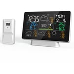 Station meteo solaire Tuya wifi a ecran lcd de 7.5 pouces sans fil Thermometre et Hygrometre Interieur/Exterieur avec Capteur Mesure de pluie/vent