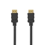 Nedis High Speed ​​HDMI ™ kabel med Ethernet | HDMI™ Stik | HDMI™ Stik | 4K@30Hz | ARC | 10.2 Gbps | 0.50 m | Runde | PVC | Sort | Box