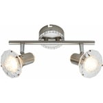 Etc-shop - Spot led plafonnier plafonnier cristal orientable, 2 flammes l 26 cm salon salle à manger spot chambre