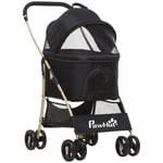 Detachable Pet Stroller, 3 In 1 Dog Cat Travel Carriage, Foldable Carrying Bag with Universal Wheels, Brake, Canopy, Basket, Storage Bag