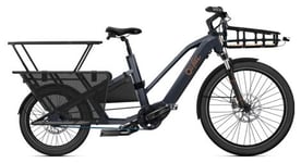 Velo cargo longtail electrique o2 feel equo 7 2 abs shimano nexus 5v 720 wh 20 26   gris anthracite pack family