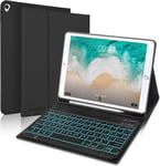 Étui Avec Clavier Pour Ipad 9,7 2018/2017, Ipad Air 2/1, Ipad 6/5 Génération Clavier, Ipad Pro 9.7, Clavier Italien Rétroéclairé Amovible Avec Fonction Stand Cas, Noir-1