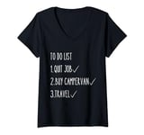 Womens Campervan Retirement To Do List - Funny Motorhome V-Neck T-Shirt