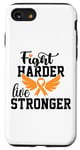 Coque pour iPhone SE (2020) / 7 / 8 Lutte plus dur Live Stronger Orange Ribbon Sensibilisation à la leucémie