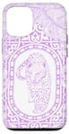 Coque pour iPhone 15 Preppy Léopard mauve, jungle feuille de palmier