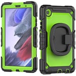 Case for Galaxy Tab A7 Lite 8.7 Inch Silicone Case with Sturdy Stand, Rotating Handle, Shoulder Strap for Samsung Galaxy A7 Lite 2021 SM-T220/T225/T227 Green PC