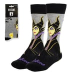 DISNEY VILLIANS MALEFICENT GREY ADULT PAIR OF NOVELTY CREW SOCKS