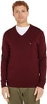 Tommy Hilfiger Men Essential Cotton V Neck MW0MW14745 Purple (Deep Rouge) XL