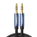 Ugreen AUX audio mini jack 3,5 mm han til han kabel, 1m - Blå