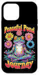 Coque pour iPhone 12 mini Grenouille de bassin paisible méditante colorée et amusante