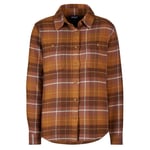 Patagonia w's fjord flannel shirt (dame) - happy camper: shelter brown  - M - Naturkompaniet