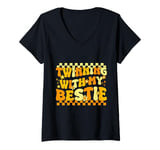 Womens Friends Twinning With My Bestie Funny Spirit Week Girls V-Neck T-Shirt