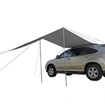 Blueshyhall Auvent Voiture, Tente de Voiture Étanche Mobile, Tente de Toit de Coffre Voiture, Tente Camping Car Exterieur, Tente Voiture Arriere pour Voiture SUV Camping Car (300 x 200 cm, Gris)