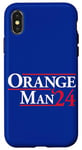 Coque pour iPhone X/XS Homme orange drôle de Trump