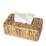 Vintiquewise Water Hyacinth Wicker Rectangular Tissue Box Cover, Brown, 10" W x 6" D x 3.5" H