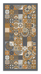 Panorama Tapis du Sol Vinyle Carreaux Ciments Cuisine Orange 80x250 cm - Tapis de Cuisine en PVC Linoléum Vinyle - Antidérapant Lavable Ignifuge - Tapis pour Cuisine Bureau Salon - Protection du Sol