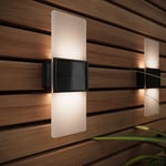 SolarCentre® Gemini Set of 2 White & Warm White Outdoor Solar Powered Wall Lights (Solar 20cm)