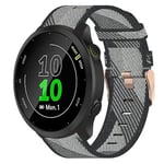 För Garmin Forerunner 55 20mm Nylon Woven Watch Band UEK Grey