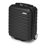 WITTCHEN Valise Cabine Valise de Voyage Petite Valise Bagage à Main Valise Rigide en ABS avec 2 roulettes pivotantes Poignée télescopique Groove Line Taille XS Noir