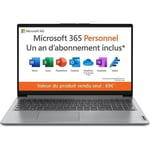 PC Portable LENOVO IdeaPad 1 15IGL7 | Windows 11 + 1 an Office - 15,6" FHD - Celeron N4500 - RAM 4 Go - Stockage 128Go - AZERTY