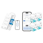 Meross Smart Power Strip, 6 Outlets + 4 USB Ports Smart Extension Lead & Smart Plug with Energy Monitoring, Mini Smart WiFi Plug Work with Alexa, Google Home