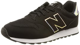 New Balance Women's 500 Sneaker, Black, 6 UK