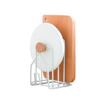 Avilia Égouttoir à Vaisselle Domestique - Organisateur de Cuisine Compact en métal 12 x 14,5 x 21,5 cm, Porte-Assiettes Design élégant et Fonctionnel, Blanc