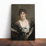 Big Box Art Canvas Print Wall Art Giovanni Boldini Portrait of Josefina Errazuriz | Mounted & Stretched Box Frame Picture | Home Decor for Kitchen, Living Room, Bedroom, Multi-Colour, 24x16 Inch