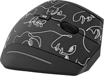 T'Nb Souris Mariko - Souris Ergonomique Verticale Sans Fil 2.4 Ghz Design Exclusiv, Récepteur Usb-A, Confortable Toucher Doux, Pile Longue Durée Avec Mode Veille Automatique - Motif Line Art