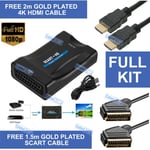 SCART to HDMI Converter Full Kit with SCART and HDMI Cable