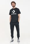 CONVERSE Pantalon Homme Noir Sport Pantalon Sport avec Broderie Logo Printemps