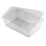 50 Microwave Freezer Safe Plastic Lunch Boxes Food Containers & Lids 650ml