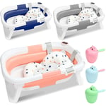 Baignoire pliable bébé pliante évolutive - Oreiller Tapis coussin de bain - avec Thermomètre - Einfeben