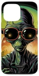 Coque pour iPhone 13 Pro Max Tête d'extraterrestre verte mignonne visage OVNI || Alien