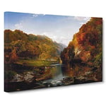 The Hudson River Vol.2 By Thomas Cole Classic Painting Canvas Wall Art Print Ready to Hang, Framed Picture for Living Room Bedroom Home Office Décor, 24x16 Inch (60x40 cm)