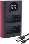 Chargeur Compatible Avec Batterie Dmw-Blg10 E Dmw-Ble9 Leica Bp-Dc15 (Dual Lcd 18572 Mini Chargeur) Alimenté Par Usb-C Ou Micro-Usb