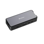 Verbatim Station d'accueil USB-C Pro, hub 15 en 1 avec SSD intégré, Adaptateur multiport vers HDMI 4K et 8K, USB-A et USB-C, PD 80 W, AUX, Lecteur de Cartes, pour Mac/Windows Laptop et Autres