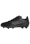 adidas Mixte F50 League Boots Firm Ground Chaussures de Football pour Terrain Ferme, Core Black/Iron Metallic/Gold, 36 EU