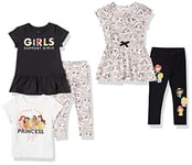 Amazon Essentials Disney | Marvel | Star Wars | Frozen | Princess Girls' Mix-and-Match Outfit Sets, Pack of 5, Princess, 11-12 Years