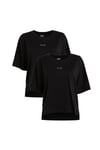 French Connection Womens 2-Pack FCUK Printed T-Shirt - Black - Size X-Large