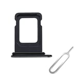 Cemobile SIM Card Tray Slot Holder Replacement for iPhone 12 6.1 Inch (Single SIM Version) with Waterproof Rubber Seal Ring + SIM Card Tray Open Eject Pin (Black)