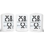 hoyiours Room Thermometer Digital Indoor Hygrometer, Room Thermometer Temperature Monitor, 3 Pack Thermo-Hygrometer, White