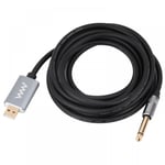 USB A to 6.35mm Mono Electric Guitar Cable for Instruments Recording Singing 3m