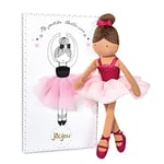 Jolijou - Ma Petite Ballerine - Poupée en Tissu Danseuse - Isadora - Boite Cadeau - 35 Cm - Justaucorps, Tutu, Chausons de Danse, Noeud - Idée Cadeau de Naissance Fille - JJ6036