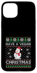 Coque pour iPhone 15 Plus Avoir un Noël laid végétalien avec Snowman Veggie Veganism