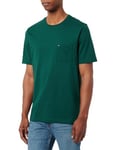 Tommy Hilfiger Men’s Short Sleeve Essential T-Shirt with Breast Pocket, Green (Ornamental Green), M