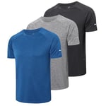 Gaiatiger 3 Pack Gym Shirts Men Quick Dry Technical Tops for Men Breathable Workout Shirts Moisture Wicking Active Athletic Shirts Short Sleeve Gymwear（521） BGB-3XL